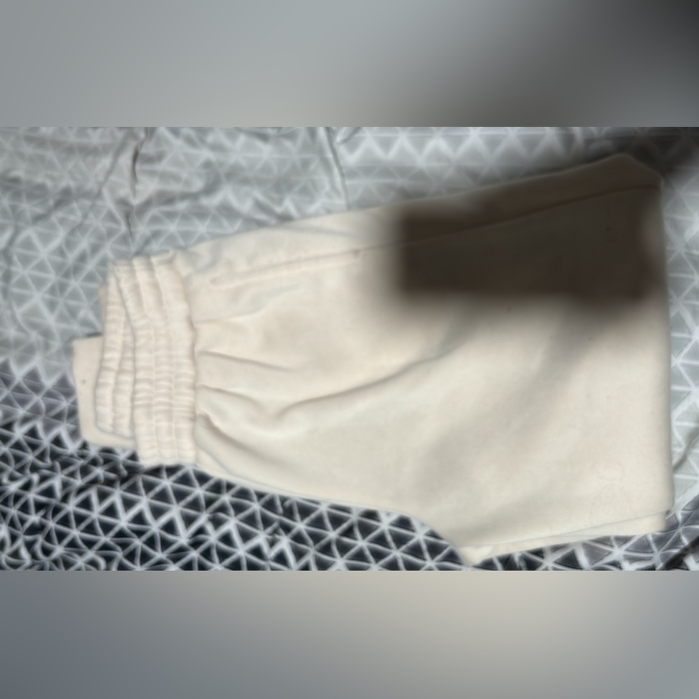 cream colored sweatpants